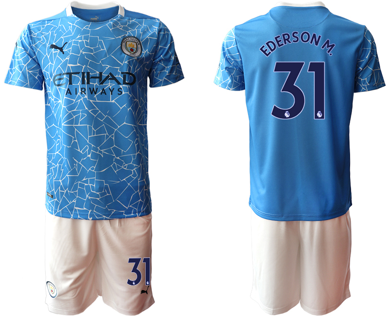 Men 2020-2021 club Manchester City home #31 blue Soccer Jerseys->manchester city jersey->Soccer Club Jersey